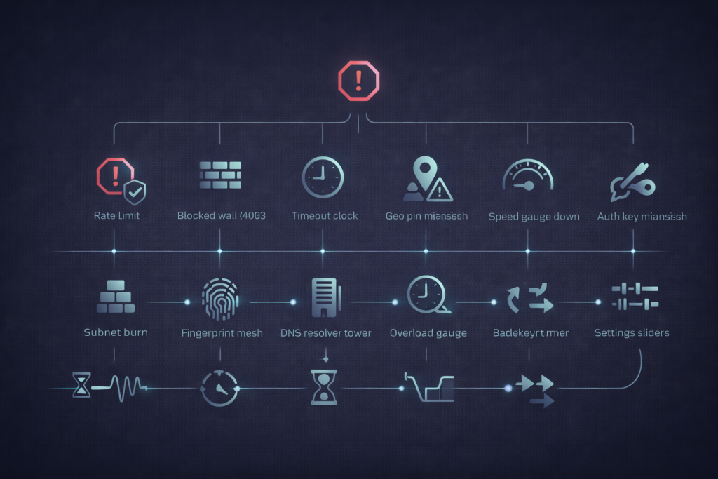 Proxy troubleshooting flow map.