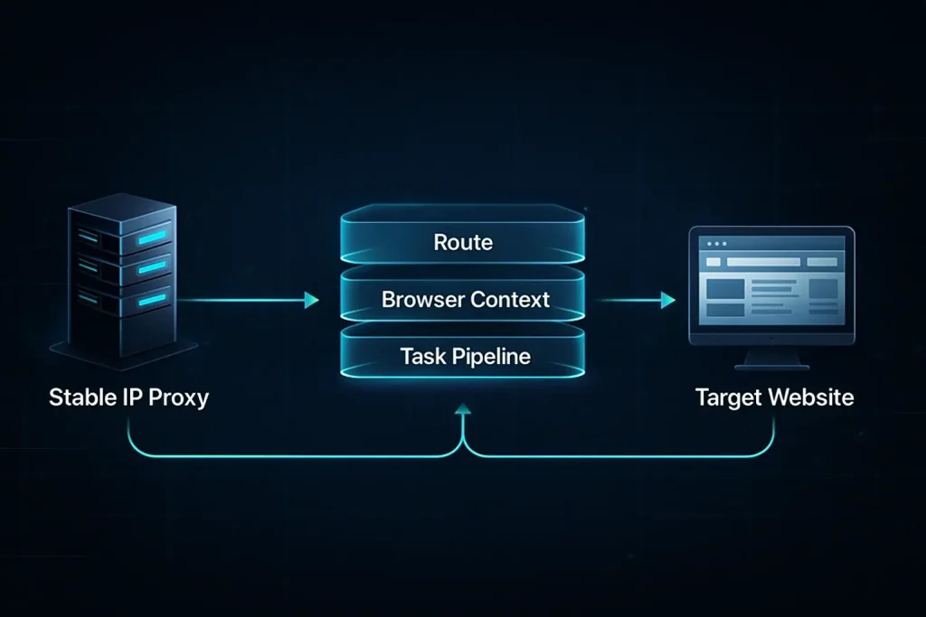 Recommended stable proxy routing design for headless browser automation tasks.