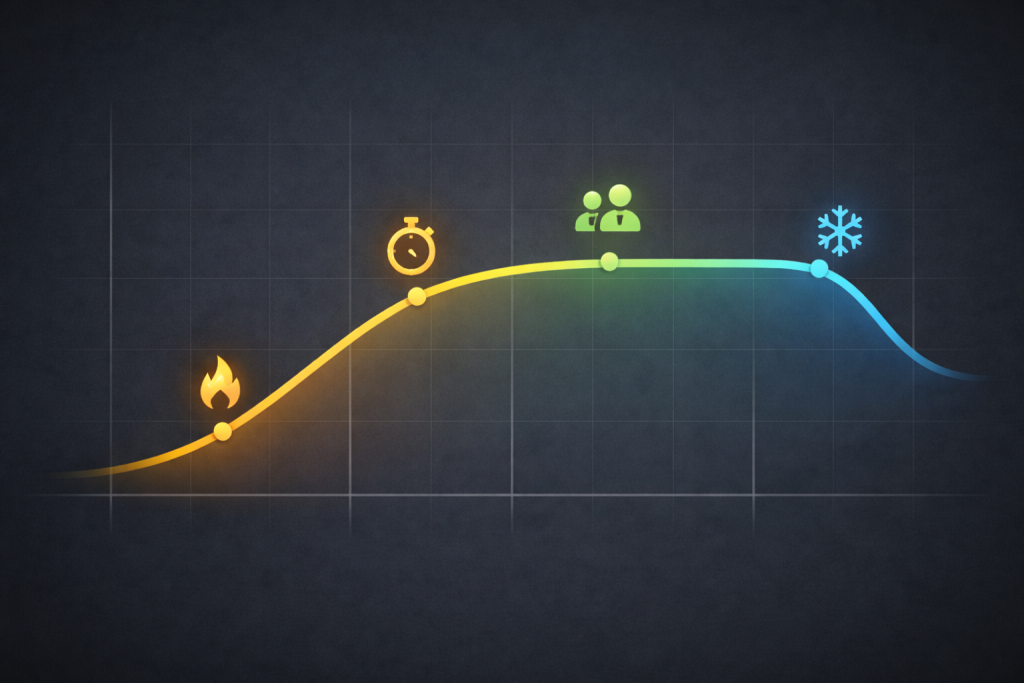 Concurrency ramp benchmark phases warmup ramp steady cooldown