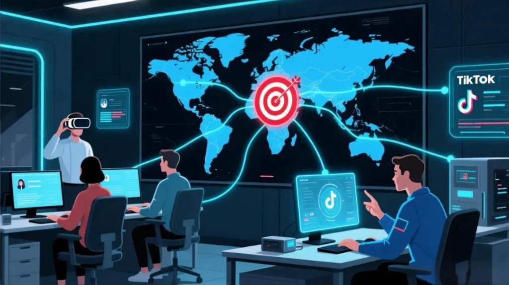 Team using region-aligned network routes to warm up TikTok accounts for a different country