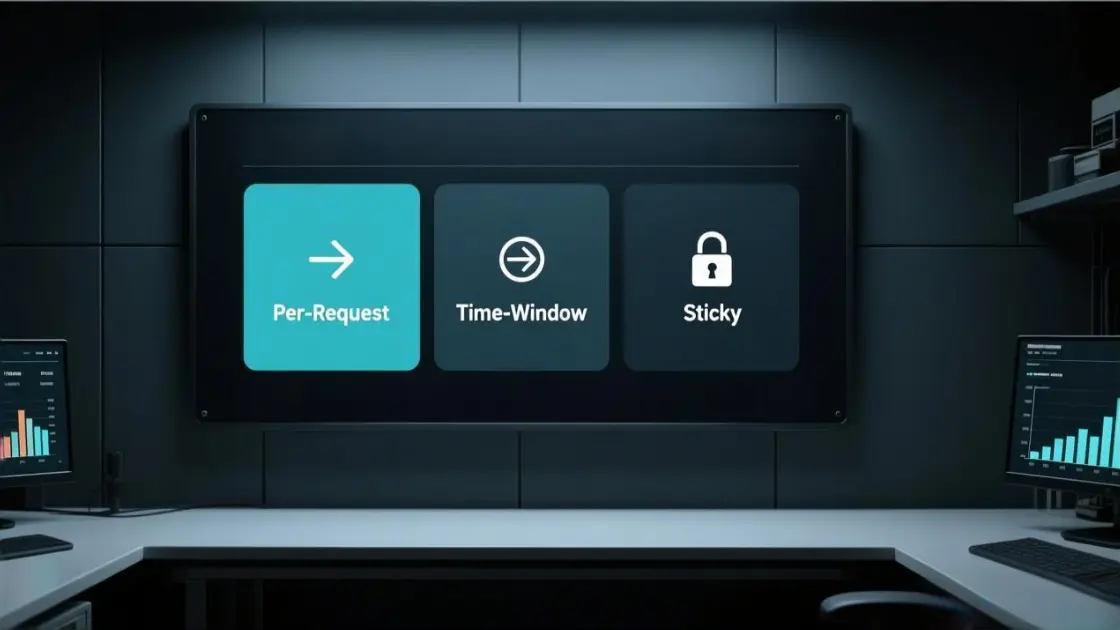 Rotating datacenter proxy modes overview with sticky and time-window options