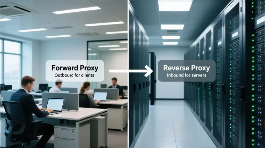 Forward vs reverse proxy placement