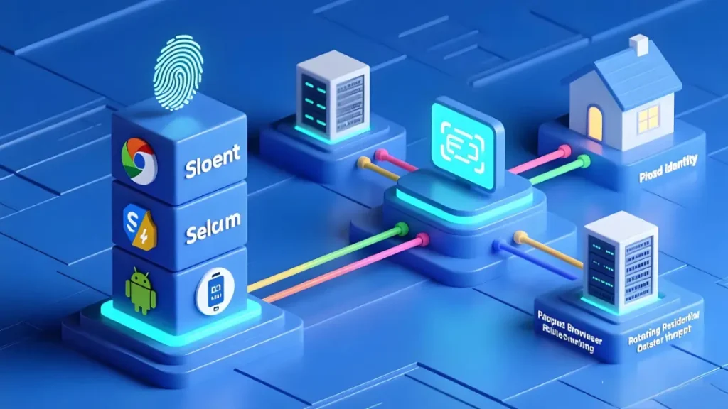 Fingerprint browsers, headless scripts and RPA bots all plugged into shared SOCKS5 and HTTP proxy endpoints, centralizing how routes are configured and switched.
