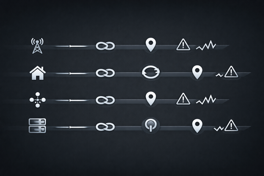 Four-lane comparison of mobile, residential, ISP, and datacenter proxies for Snapchat.