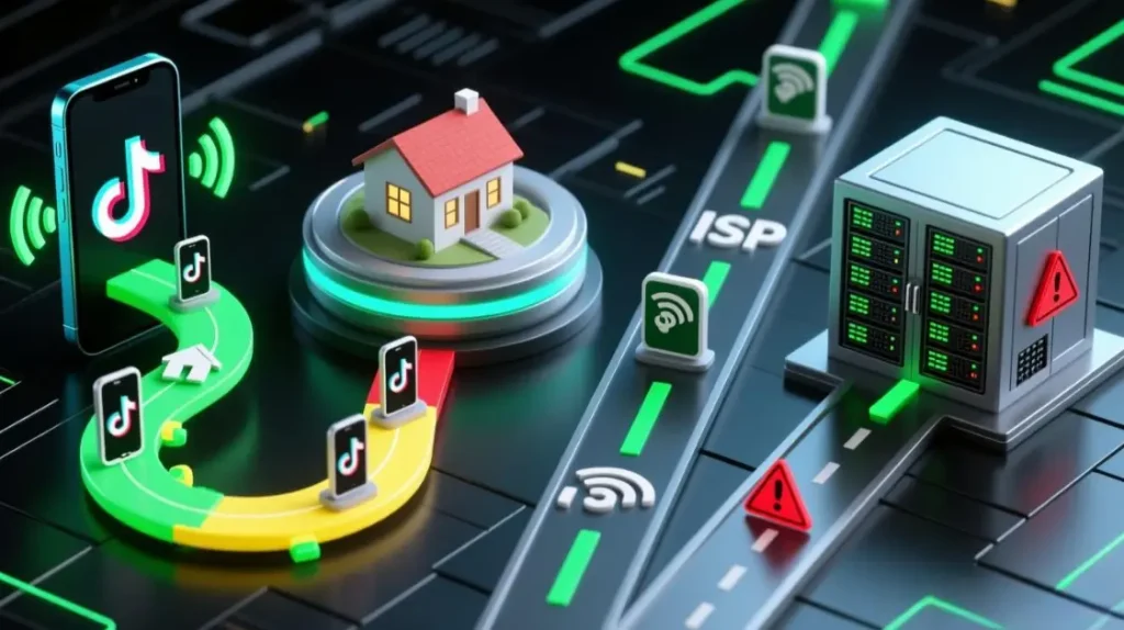 Comparison of mobile, residential, static residential, and datacenter proxy behavior on TikTok
