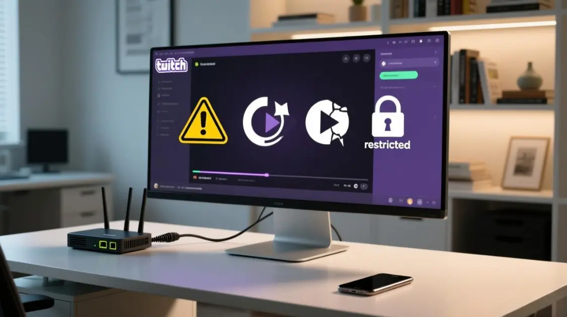 Twitch playback issues overview: region errors, purple screen, Error 2000, and buffering