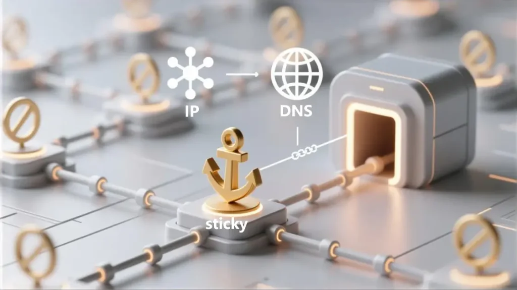 Fixing Twitch region-locked issues by aligning exit IP and DNS and using a sticky session