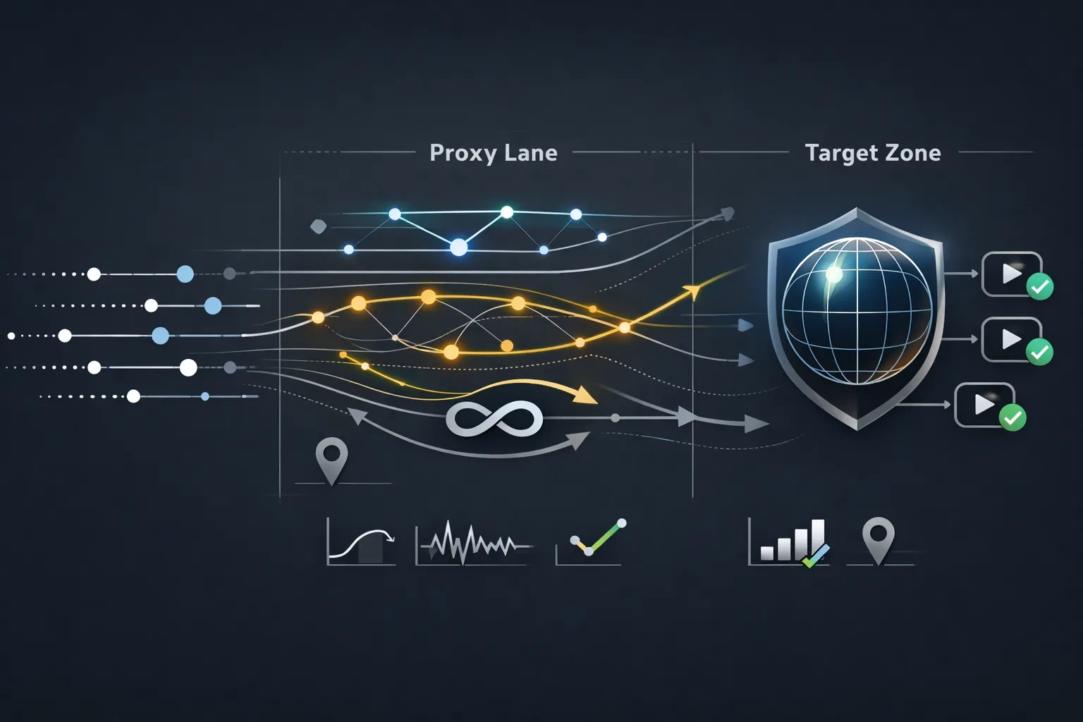 YouTube proxy routing lanes with reliability signals
