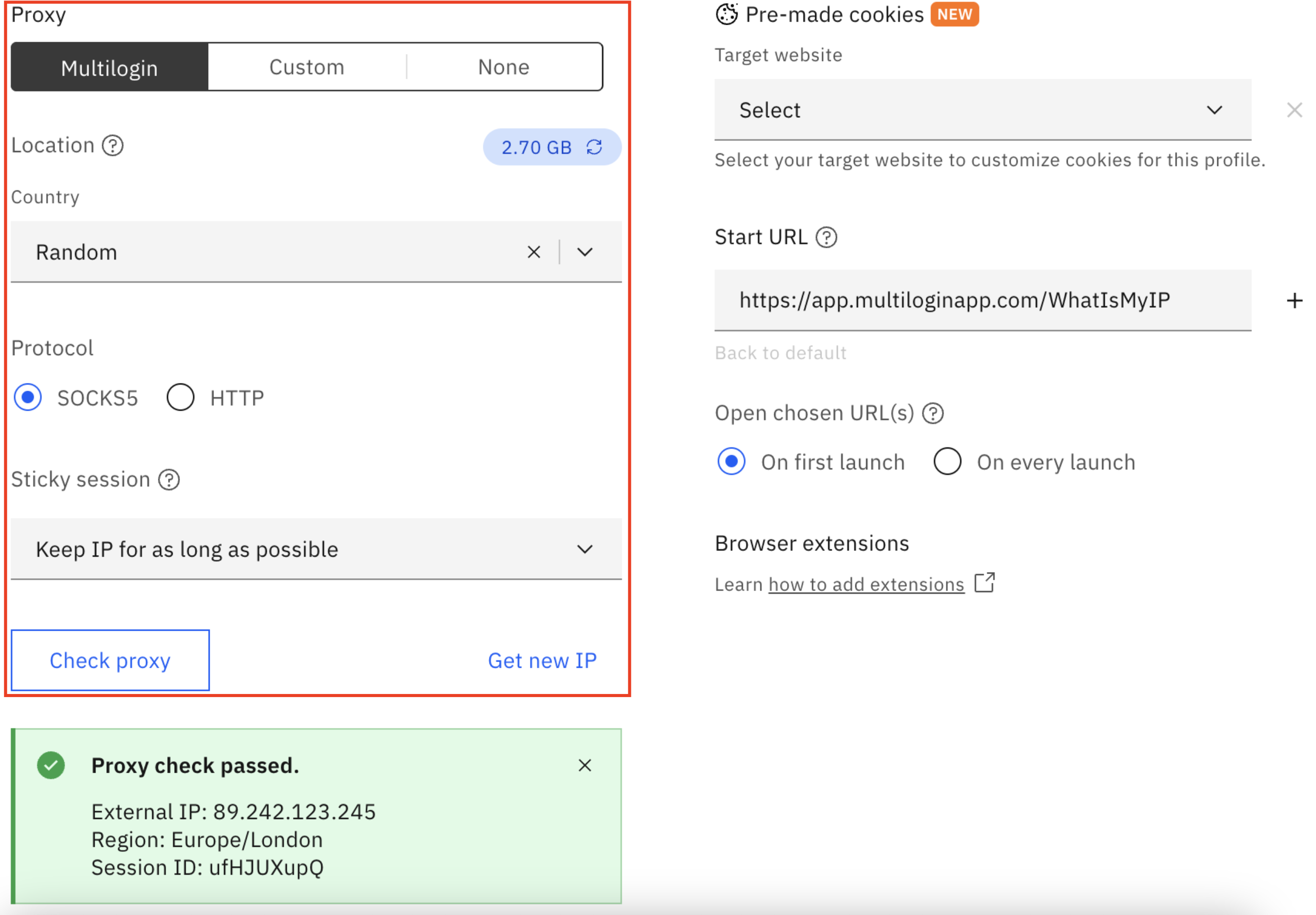 Multilogin Integration Guide with MaskProxy Multilogin proxy configuration interface diagram