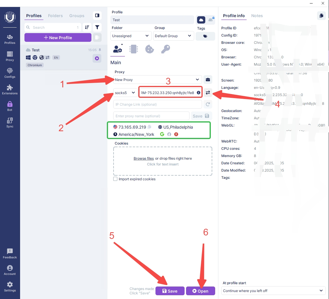 Undetectable.io Integration Undetectable.io proxy configuration interface diagram