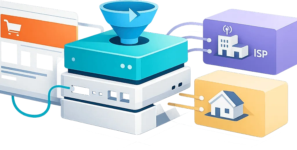 Panel de proxy de AliExpress que muestra la tasa de éxito, baja latencia y geolocalización