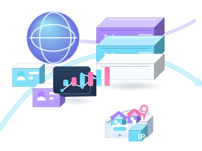 Proxies para plataformas de insights del consumidor infrastructure illustration
