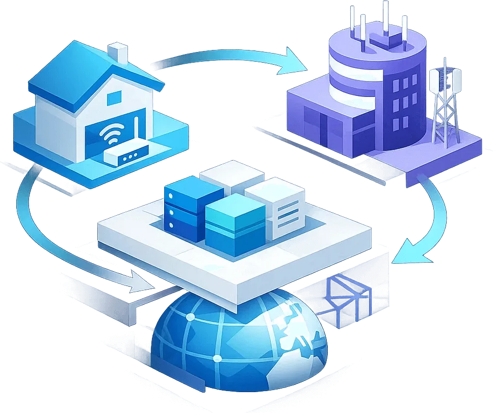 Visual de proxy de Grok que muestra la rotación residencial y ISP IP con cobertura global