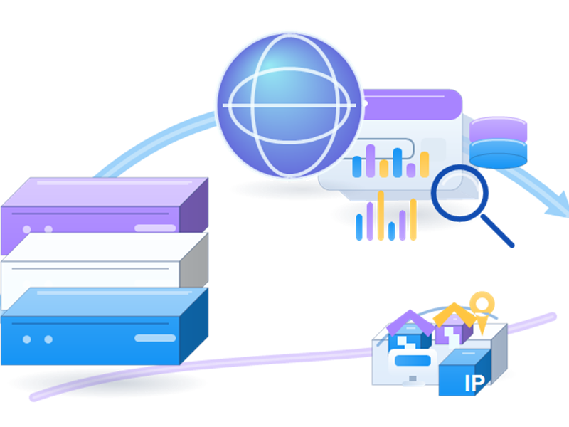 Market Research Tools Proxies infrastructure illustration