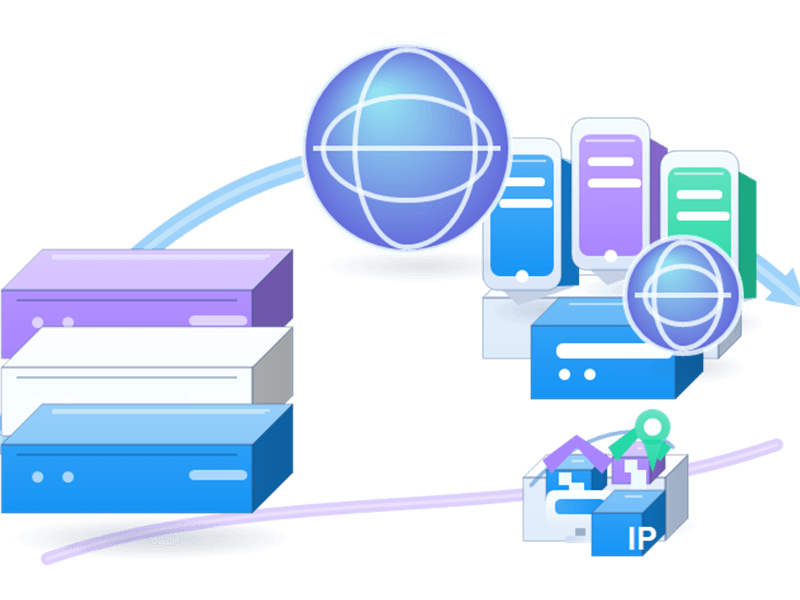 Proxy cho thiết bị di động infrastructure illustration