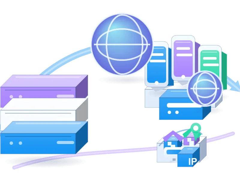Mobile Devices Proxies infrastructure illustration