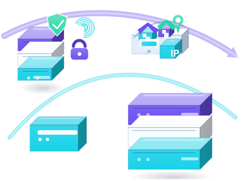 Online Privacy & Security Proxies infrastructure illustration