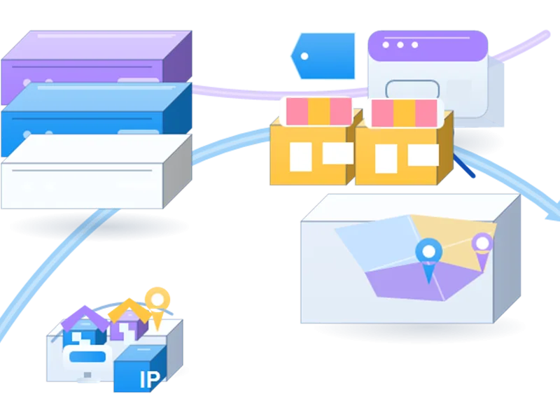 가격 비교 엔진용 프록시 infrastructure illustration