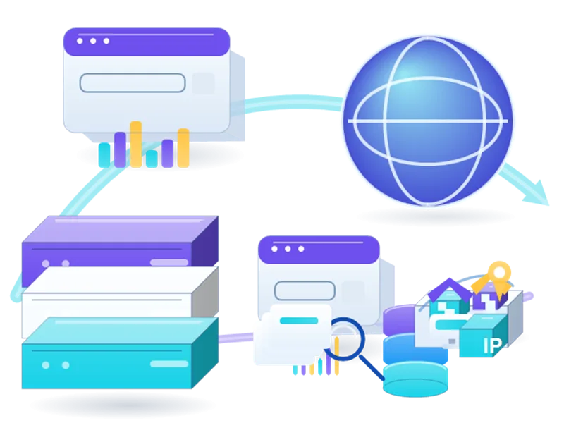 Proxies para recopilación de datos públicos infrastructure illustration