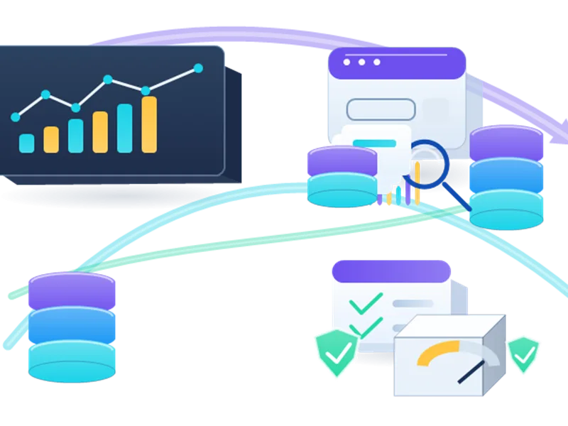 Proxies para recopilación de datos públicos analytics and proxy performance illustration