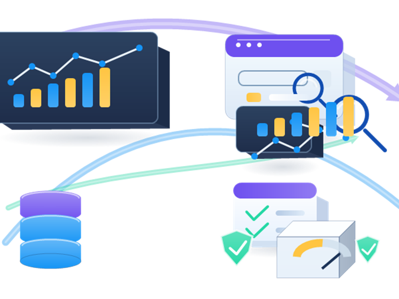 SEO 및 SERP 추적용 프록시 analytics and proxy performance illustration