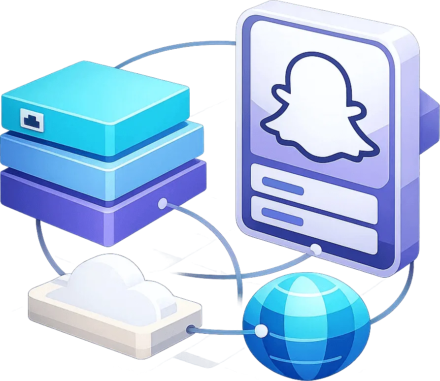 成功率、遅延、地域ターゲティングのコントロールを表示する Snapchat プロキシ ダッシュボードのプレビュー