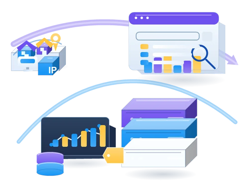 Stock Market Tracking Proxies infrastructure illustration