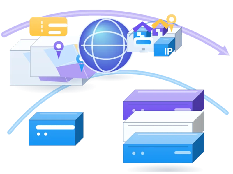 Reisedaten-Aggregatoren Proxys infrastructure illustration