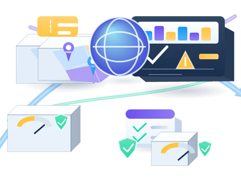 Reisedaten-Aggregatoren Proxys analytics and proxy performance illustration