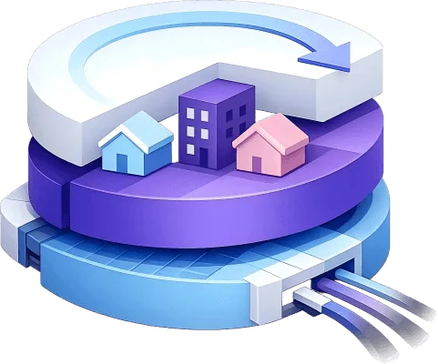 Rotating residential proxy nodes visualization